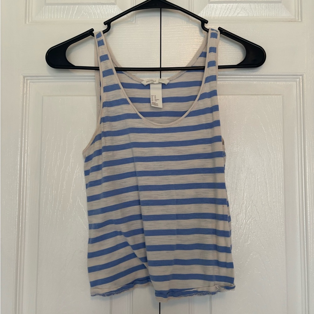 Blue and White Striped Tank Top